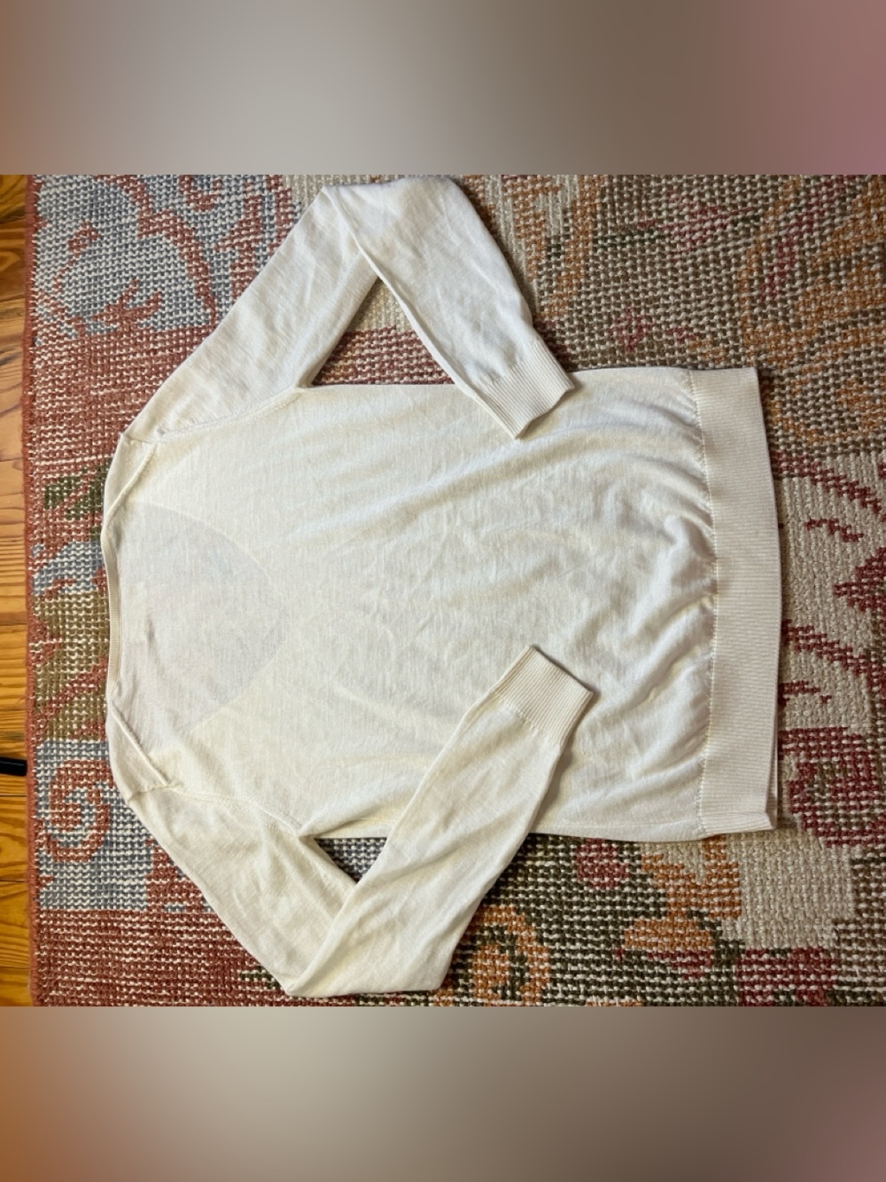 Falconeri 100% Pure Cashmere Cream V Neck Sweater XS Luxury Soft - Picture 7 of 7